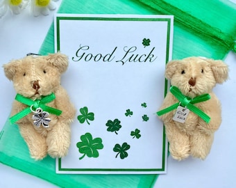 Good Luck Mini Teddy, Good Luck  Pocket Teddy, Good Luck Gift,  Lucky Teddy Letterbox Gift.