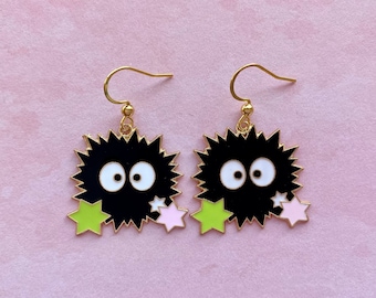 Soot Sprite Earrings. Spirited Away Inspired Earrings.  Japanese Anime Earrings. My Neighbour Totoro Inspired Earrings.