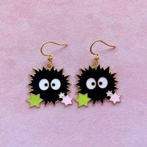 Soot Sprite Earrings. Spirited Away Inspired Earrings.  Japanese Anime Earrings. My Neighbour Totoro Earrings.