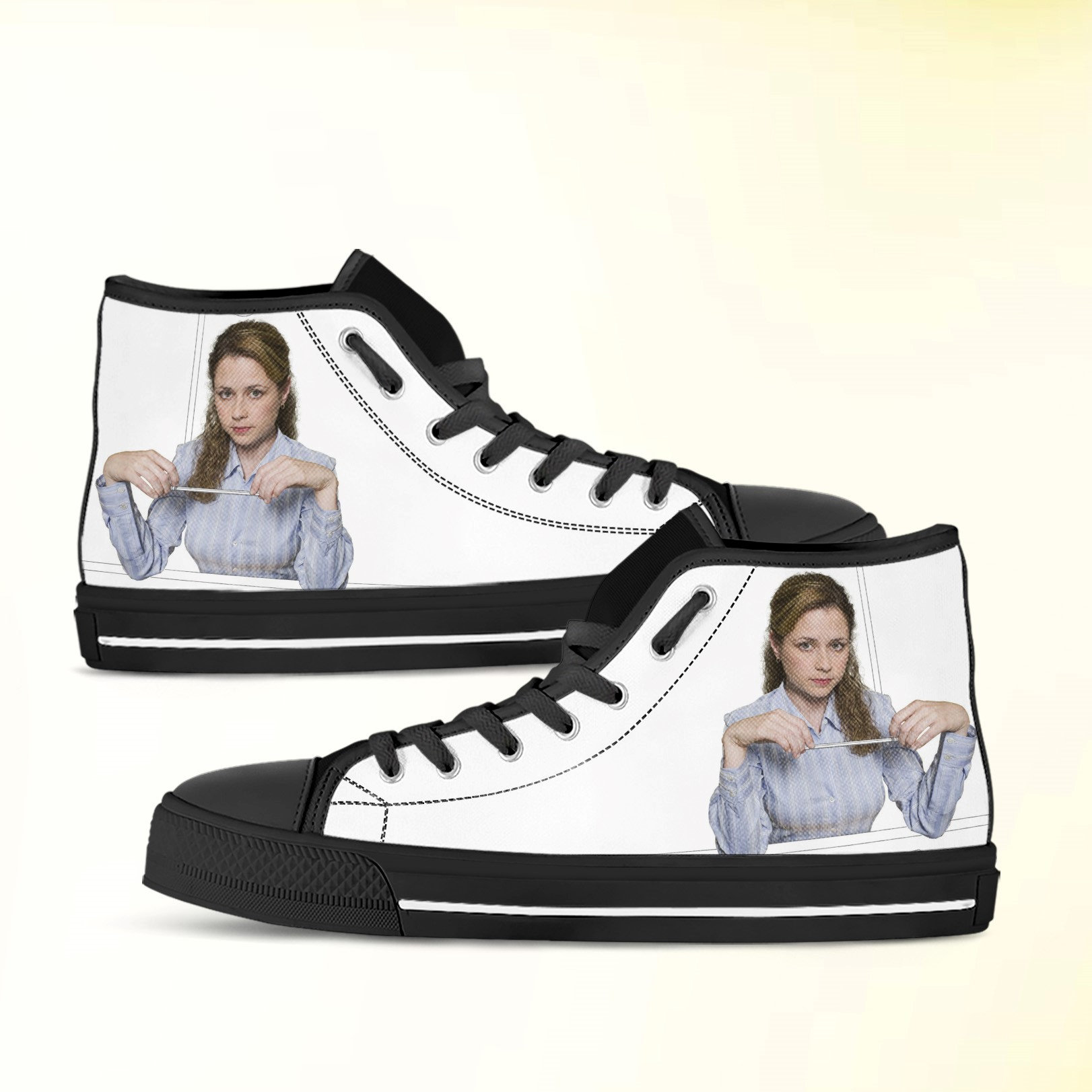 The Office Shoes Pam High Top Sneakers. Birthday Gift. Custom - Etsy