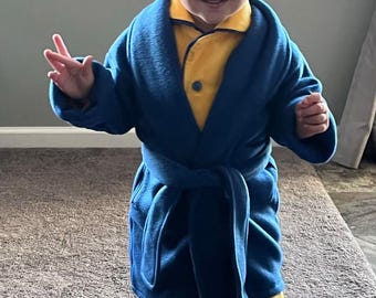 Polar Express Robe-Children's Fleece Bathrobe-Polar Express Pajamas-Santa Red Robe Dressing Gown-AntiPill Winter Bathrobe
