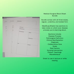 Med-Surg Block Sheet Bundle