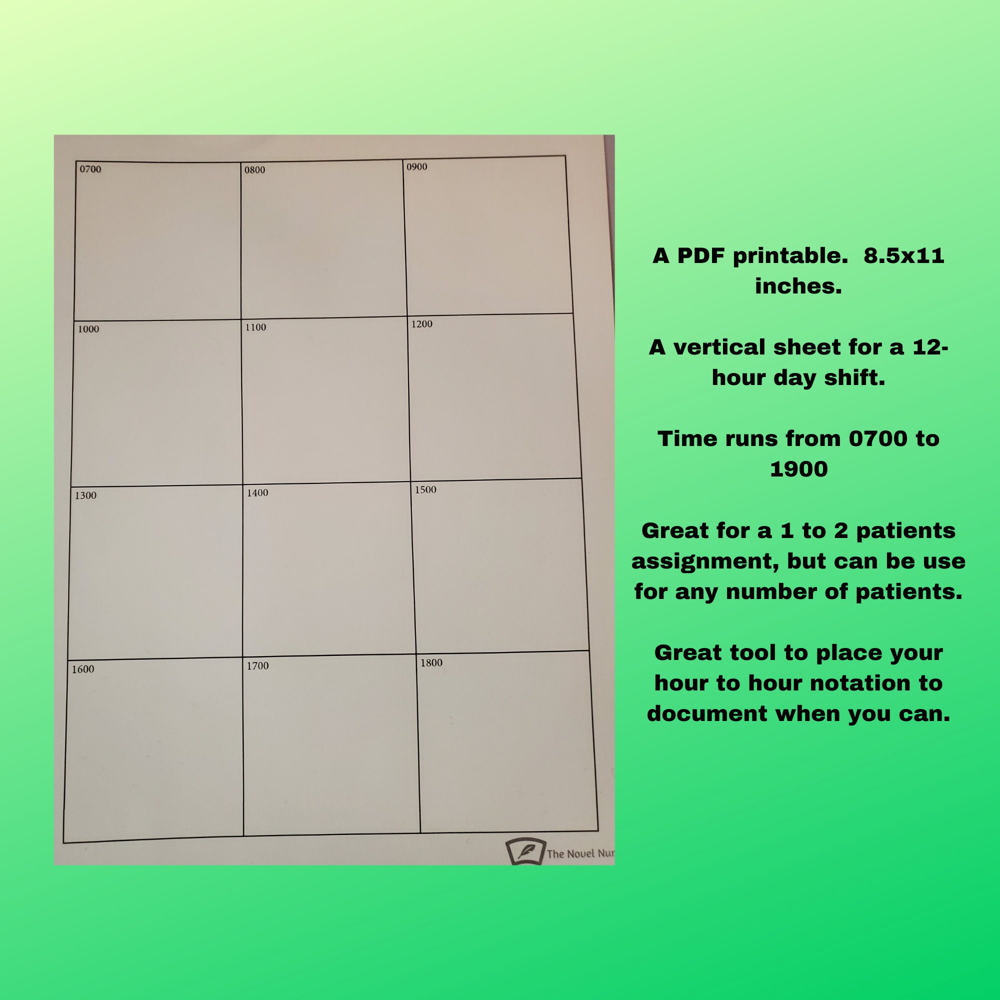 Patient 12-hour Notes, Day Shift - Etsy