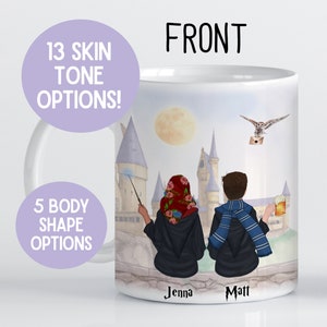 Custom Wizard Mug, Custom Wizard Best Friend Mug, Personalized Wizard Family Mug Unique, Valentines Day Gift for Couple, Unique Gift