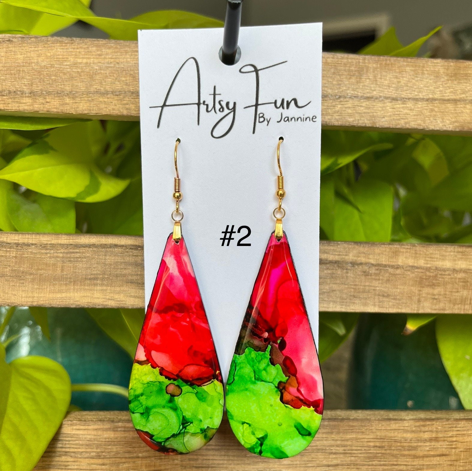 Hand Painted One of A Kind Alcohol Ink Earrings - Etsy