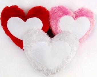 Plush Heart Shaped Sublimation Pillowcase