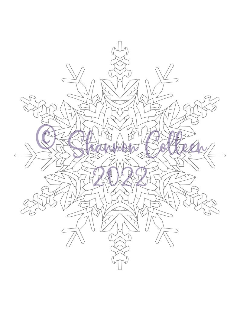 Coloring Page for Adults Printable Christmas Snowflake Etsy