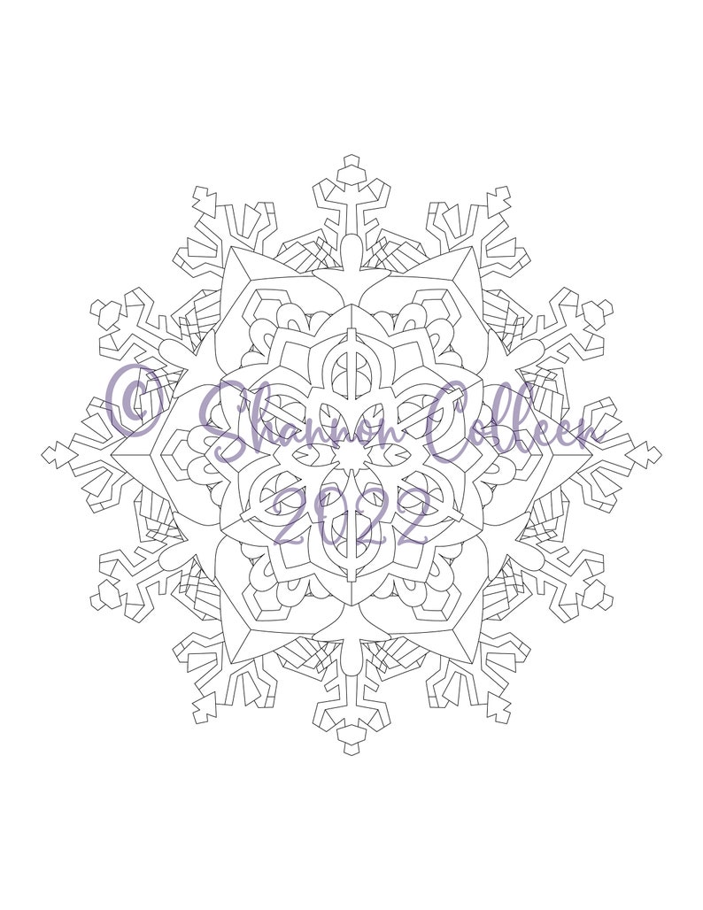 Coloring Page for Adults Printable Christmas Snowflake - Etsy