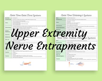8 page UE Nerve Entrapment summary for OCS/NPTE for physical therapists and students for clinical practice!