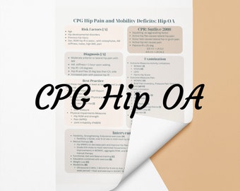 1 page CPG for Hip OA Physical Therapy