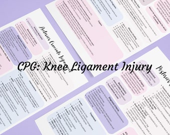 7 Page CPG for Knee Ligament Injury- Study Guide for physical therapy OCS/NPTE