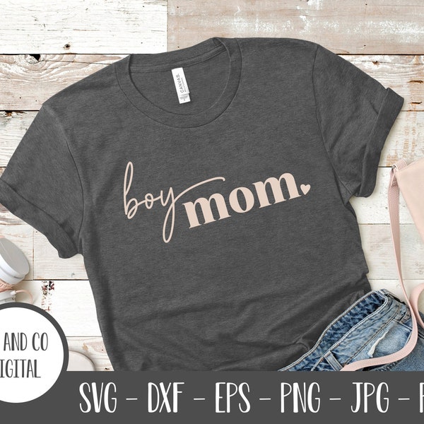 Boy Mom SVG | Boy Mama SVG | Boy Mom Shirt SVG | Diy Mother's Day Gift | Download Cut Files for Cricut and Silhouette | Printable