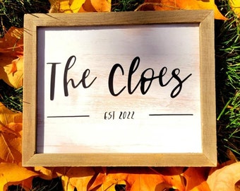 Custom Last Name Sign Custom Wooden Sign Last Name Christmas Gift Last Name Gift Newlywed Gift Wedding Gift Bridal Shower Gift