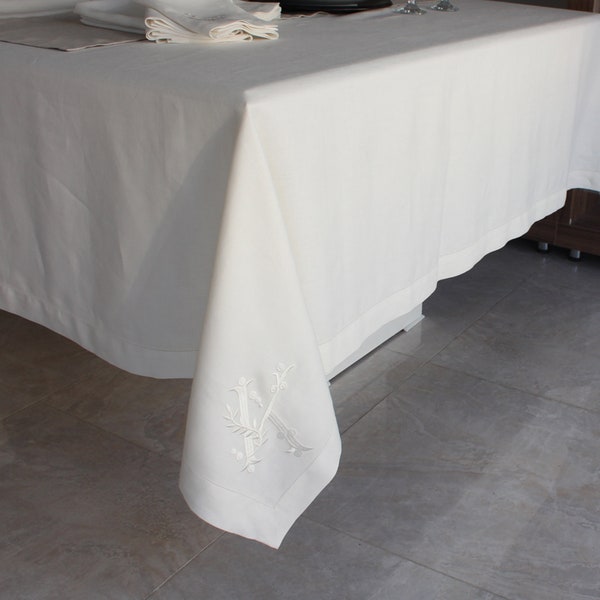 Linen Embroidered Tablecloth