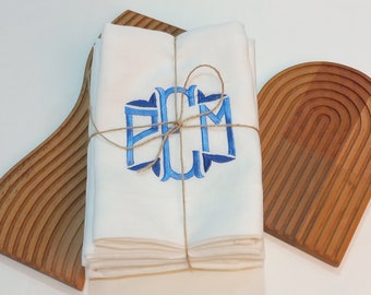 Luxury Linen Towel with Initials Embroidery, Family Initials Linen Towel, Kitchen&Bathroom Towel, Housewarming Gift, Guest Towel, Tea Towel
