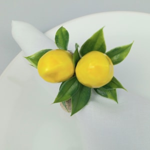 Anello tovagliolo al limone, Portatovagliolo al limone, Decorazione da tavola agli agrumi, Anello tovagliolo al limone artificiale, Decorazione della tavola di nozze, Regalo di inaugurazione della casa, Decorazione per feste
