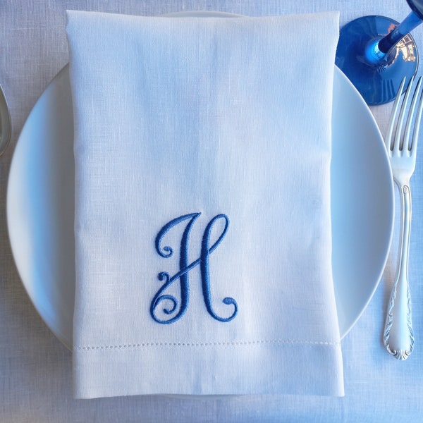 Monogrammed Linen Napkins Etsy