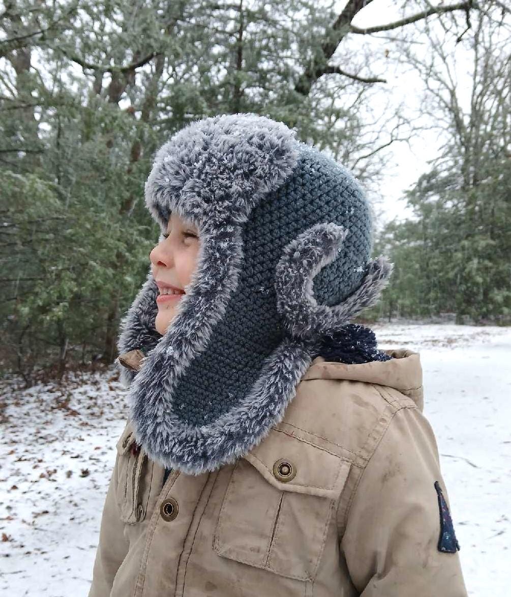 Trapper Hat Crochet Pattern / DIY Beanie / Winter Hat PDF / 3 sizes
