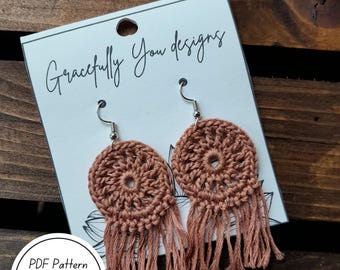 The Sahara Fringe Earring Pattern, PDF Download, Crochet Earrings