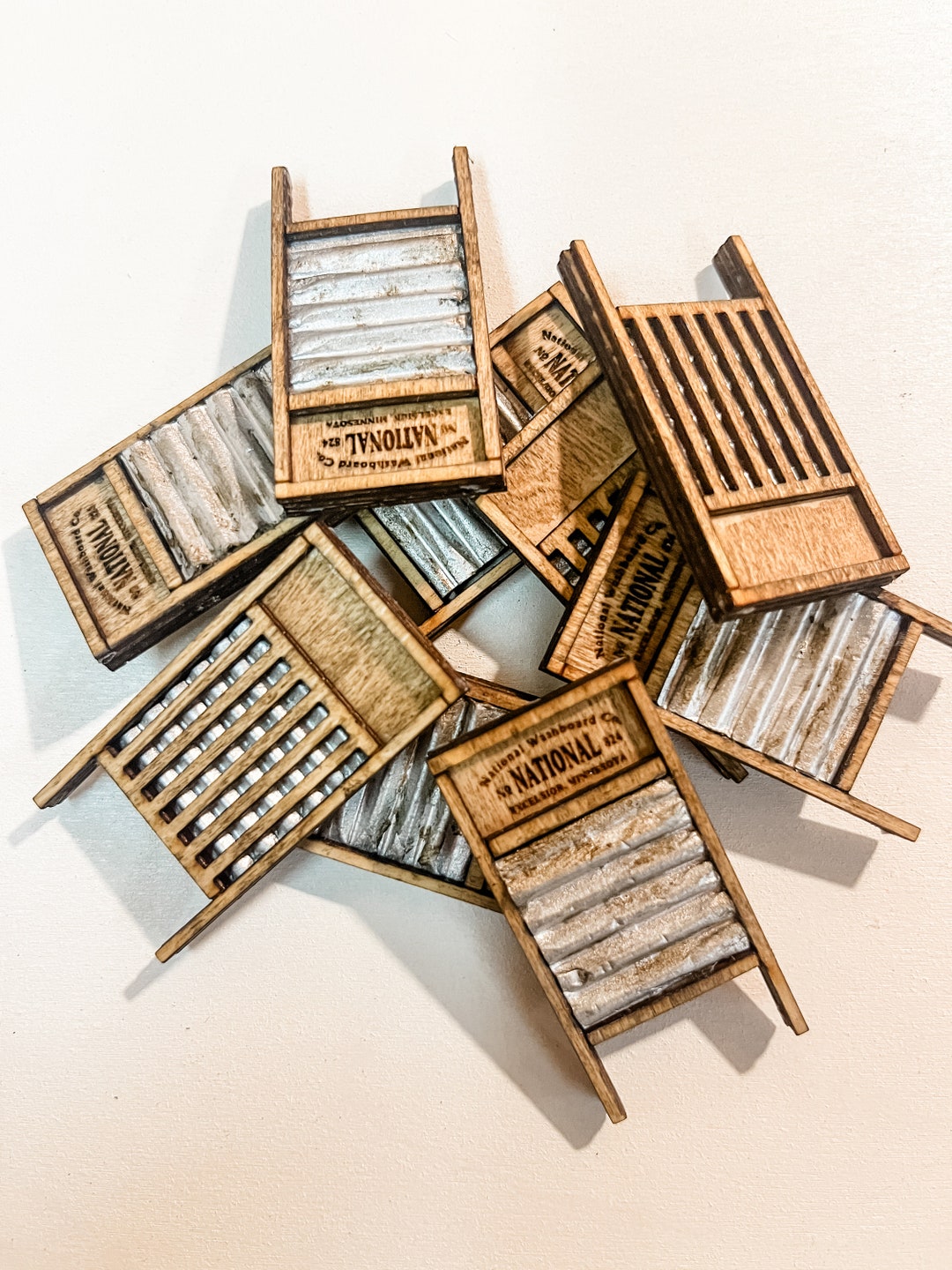 Miniature Vintage Washboard Laundry Dollhouse 112 Decor Etsy