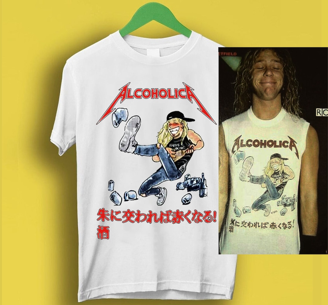 Alcoholica Tshirt, Worn by James Hetfield, James Hetfield Shirt, James