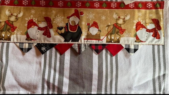 Kitchen Towels set of 2. Winter Gnomes