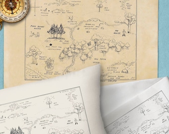 Winnie The Pooh Map PNG Hundred Acre Wood Nursery Decor printable, nursery decor, baby's room poster, baby shower birthday party centerpiece