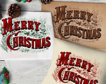 Vintage Merry Christmas Sign PNG for sublimation, Victorian Print, digital printable. Rustic Country Christmas Banner Wall Art, Farmhouse