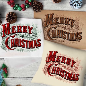 Vintage Merry Christmas Sign PNG for sublimation, Victorian Print, digital printable. Rustic Country Christmas Banner Wall Art, Farmhouse