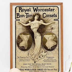 Viktorianische Korsett Ephemera Werbeplakat, Vintage Korsett Anzeigen, digitaler Download, Mode Ephemera, Printable Junk Journal, Scrapbooking