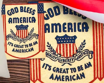 Imagen de la bandera estadounidense patriótica vintage del 4 de julio, efímera americana, para calcomanías, etiquetas, manualidades, diarios, álbumes de recortes, descarga digital imprimible