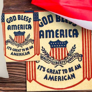 Patriotic Vintage Postcard July Fourth 4th ephemera Clip Art Digital Printable, Primitive Americana Victorian American Flag stickers, tags,