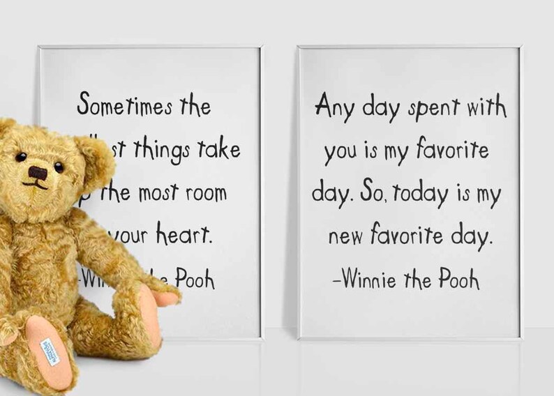 Winnie the Pooh Quotes Print Set, Classic Winnie the Pooh Printable