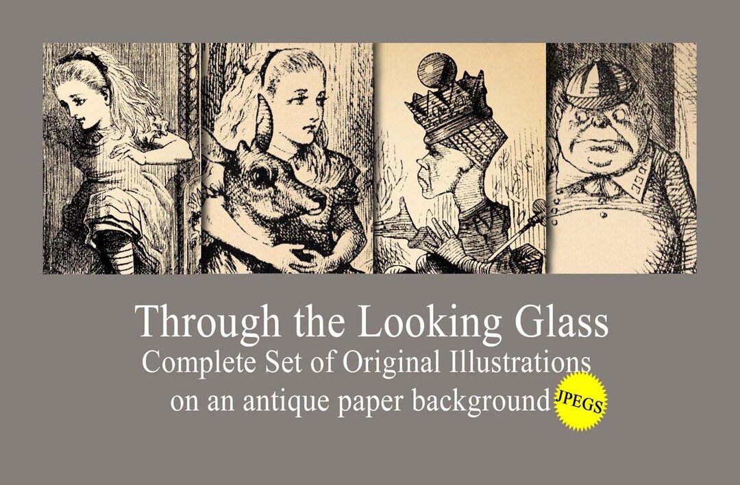 Vintage Alice in Wonderland Printable Book Pages Through the Looking ...