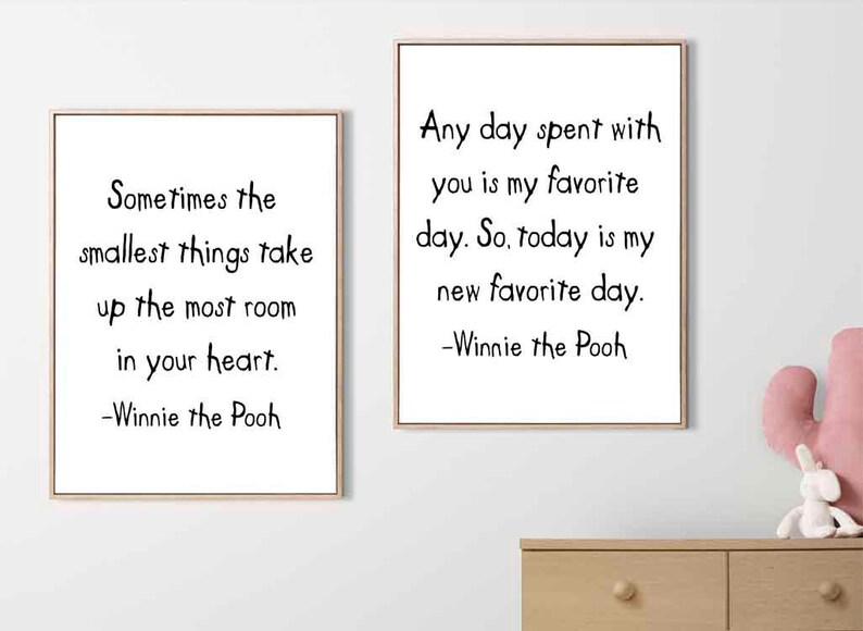 Winnie the Pooh Quotes Print Set, Classic Winnie the Pooh Printable
