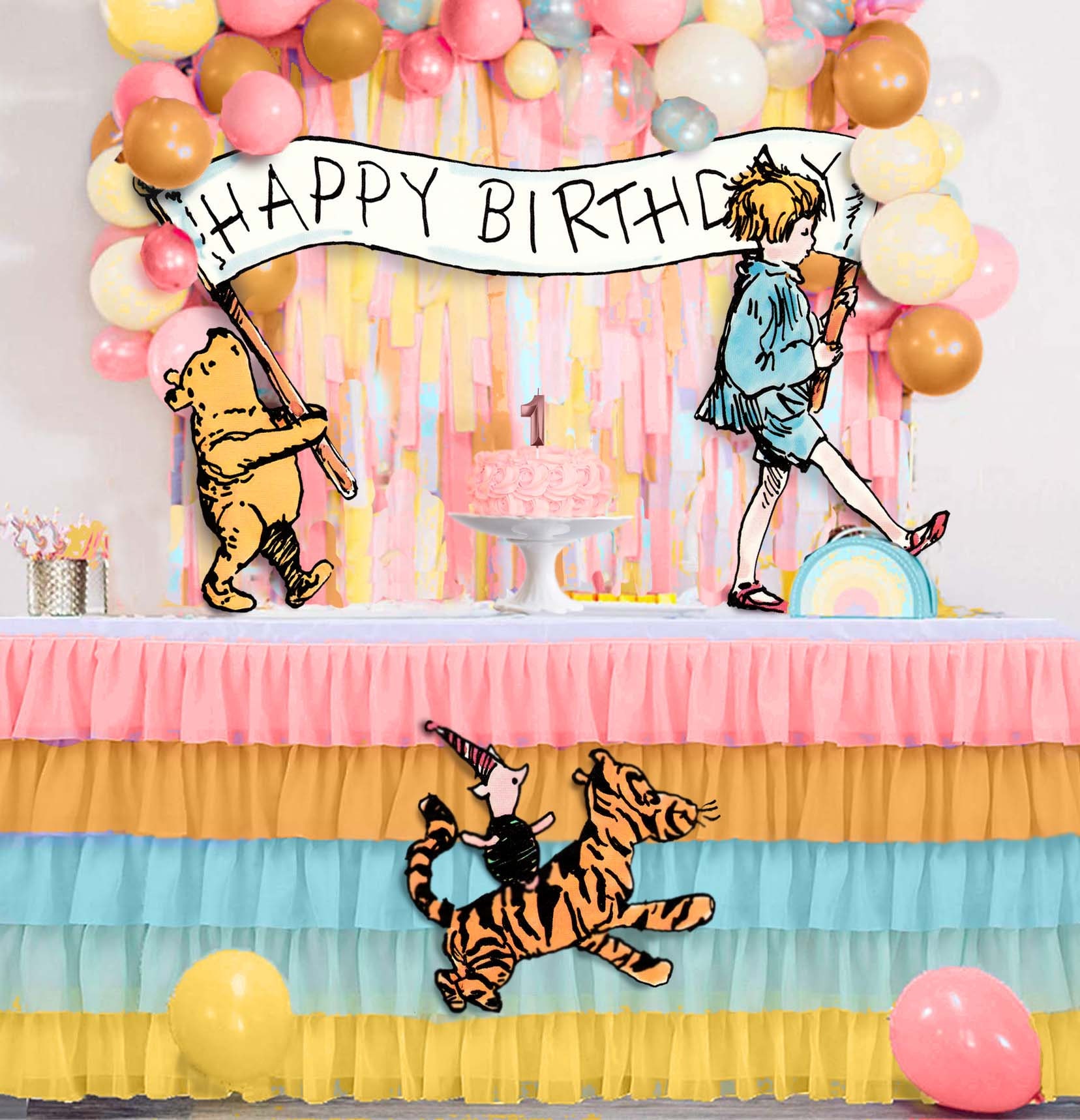 Classic Winnie the Pooh Clip Art Wall Decor Banner Graphic Etsy Australia