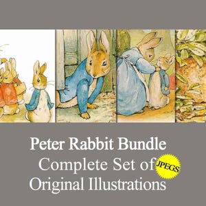 Peter Rabbit decor printable digital download pastel wall art for baby shower, nursery, baby boy's girl's room journal Beatrix Potter prints