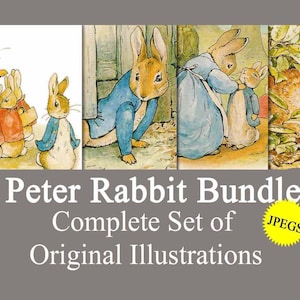 Peter Rabbit decor printable digital download pastel wall art for baby shower, nursery, baby boy's girl's room journal Beatrix Potter prints