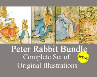 Peter Rabbit decor printable digital download pastel wall art for baby shower, nursery, baby boy&#39;s girl&#39;s room journal Beatrix Potter prints