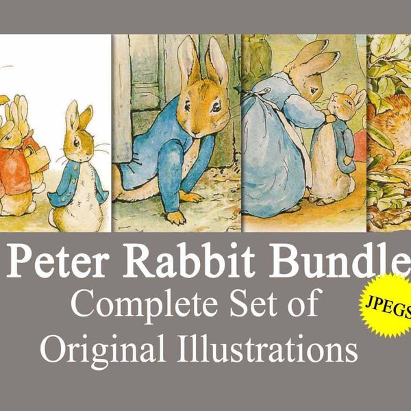Peter Rabbit decor instant printable download pastel wall art for baby shower, nursery, baby boy's girl's room journal Beatrix Potter prints