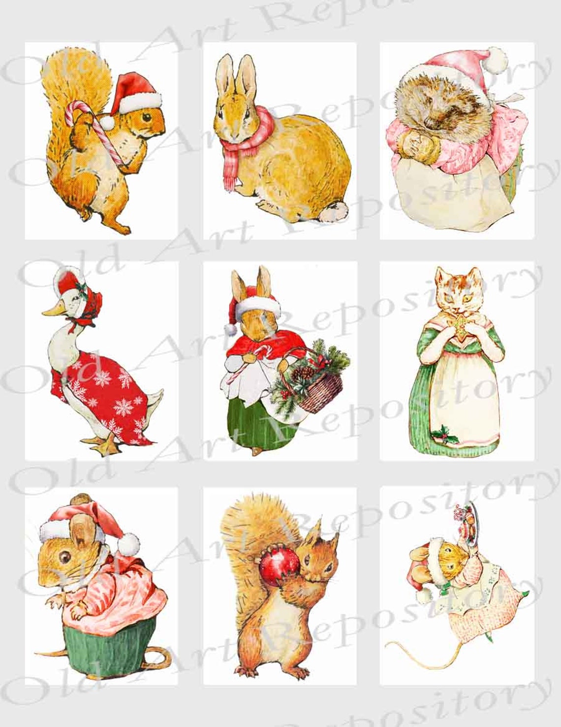 Peter Rabbit Christmas Stickers, Tags, Labels, Ephemera, Digital ...