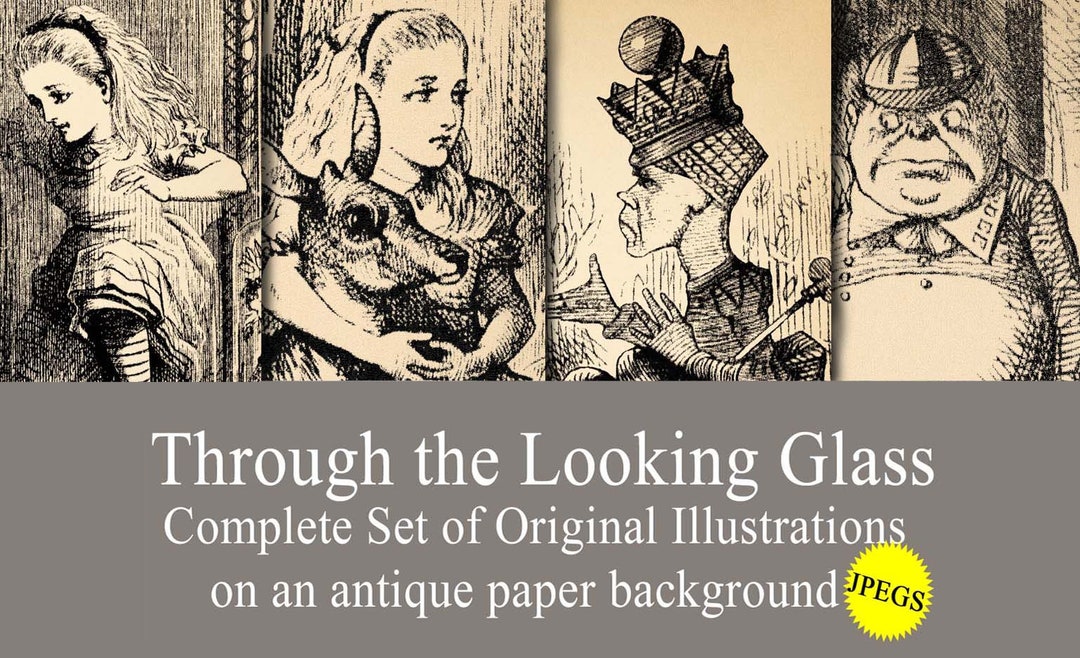 Vintage Alice in Wonderland Printable Book Pages Through the - Etsy