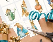 Peter Rabbit Tags Beatrix Potter Tags, Printable Tags, Peter Rabbit Paper, Digital Tags Peter Rabbit Stickers Tags Scrapbooking Junk Journal