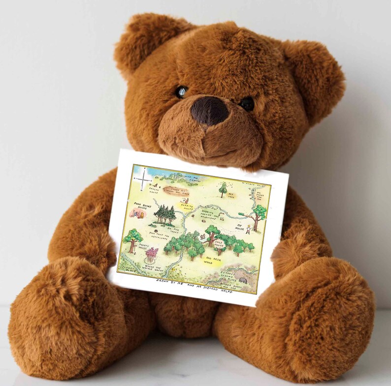 Winnie the Pooh Map 100 Acre Wood Printable Map Classic - Etsy