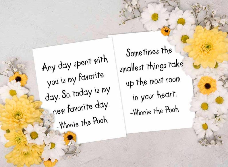Winnie the Pooh Quotes Print Set, Classic Winnie the Pooh Printable