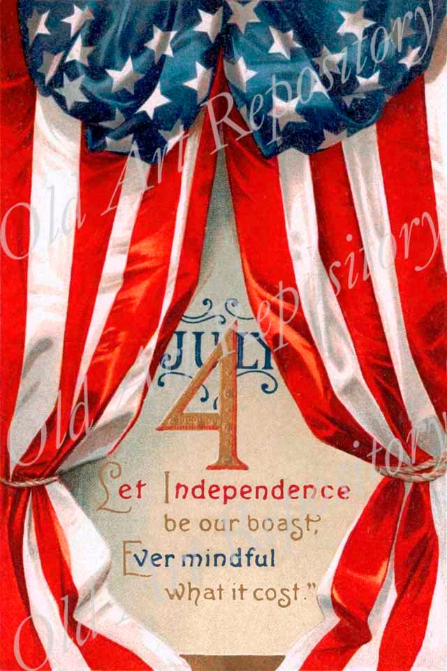 Grand Old American Flag Patriotic Border Paper