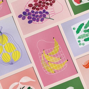 Postcard Fruits – DIN A6 Postcard, Digital Print, Print, Illustration, Decoration