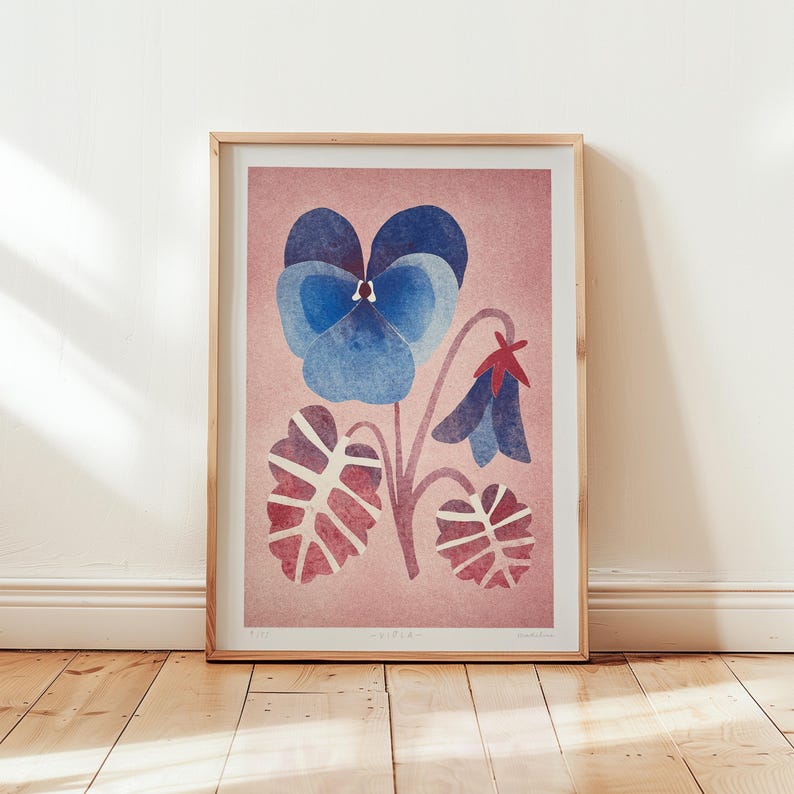 A4 Riso Print “viola” – Wall Art, Art Print, Poster, Illustration - Etsy
