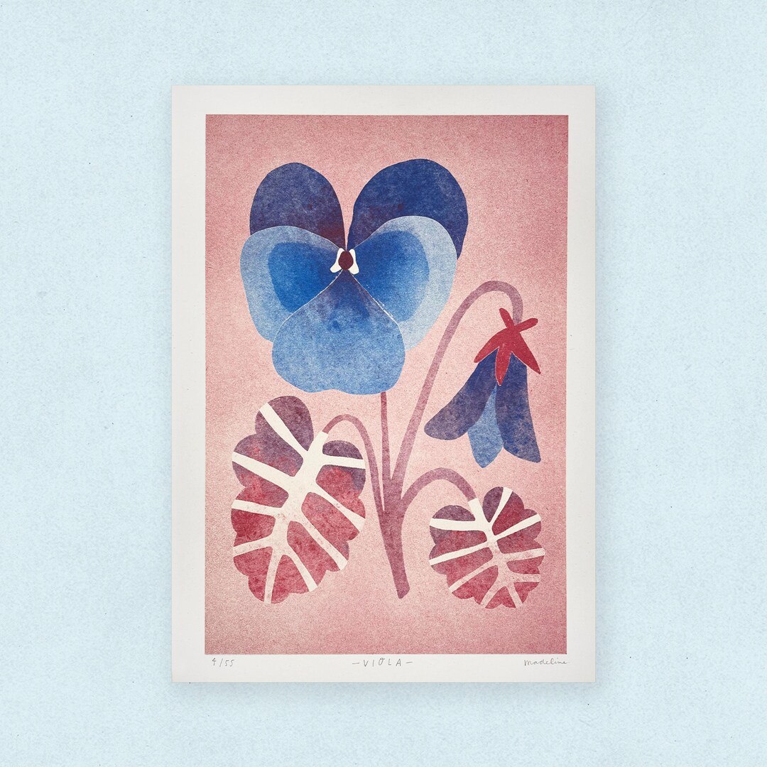 A4 Riso Print “viola” – Wall Art, Art Print, Poster, Illustration - Etsy