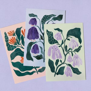 Postkarte Blumen – DIN A6 Postcard, Digital Druck, Print, Illustration, Deko, Flowers, Blumen